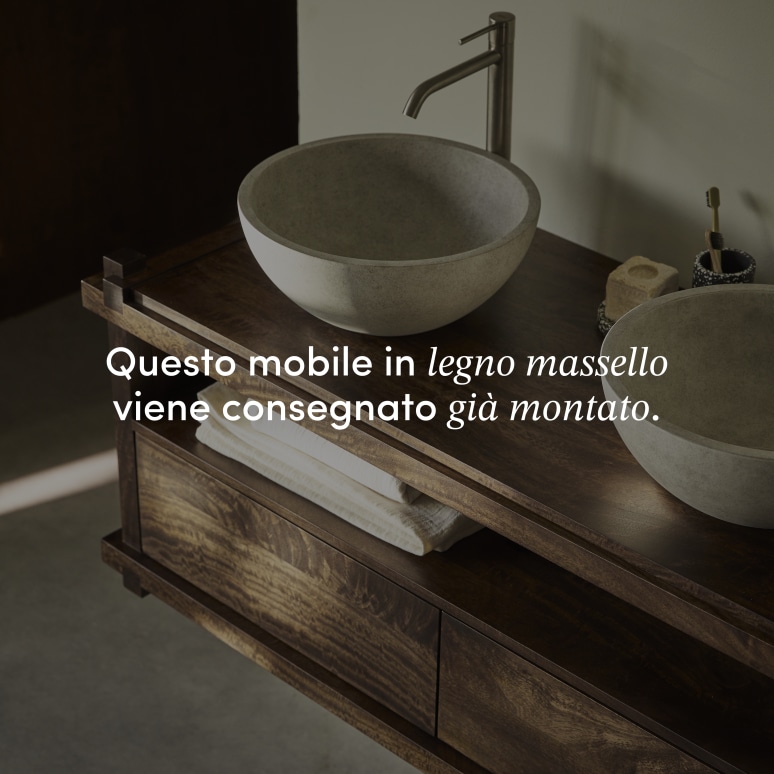 Arko - Mobile sotto lavabo in mango massello 120 cm