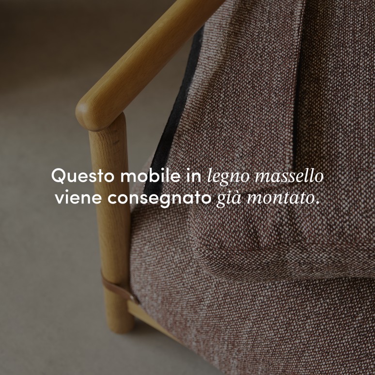 Sam - Poltrona in rovere massello e tessuto screziato