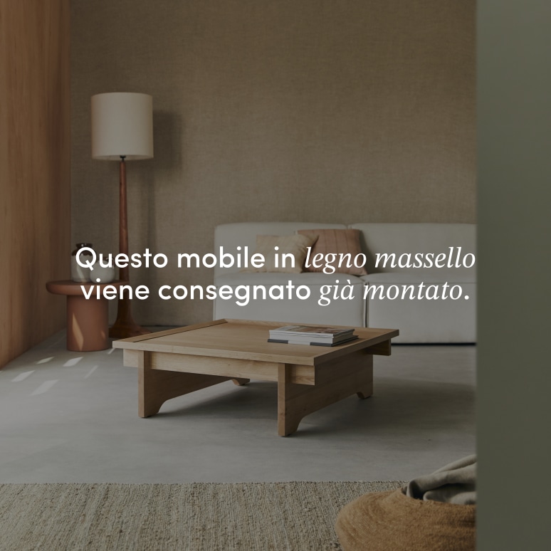 Miu - Tavolino quadrato in rovere massello