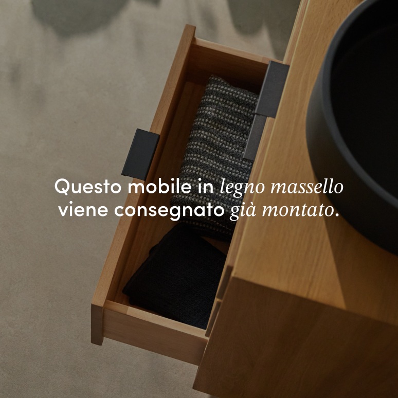 Senson - Mobile per il bagno in rovere massello 60 cm