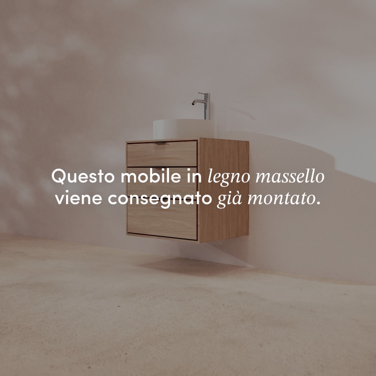 Senson - Mobile per il bagno in rovere massello 60 cm