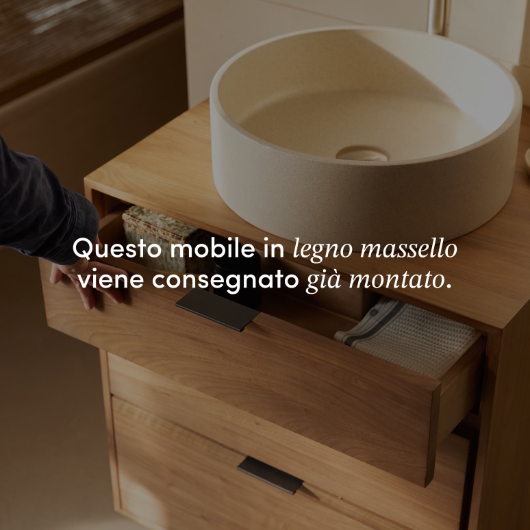Senson - Mobile da bagno in noce massello 60 cm