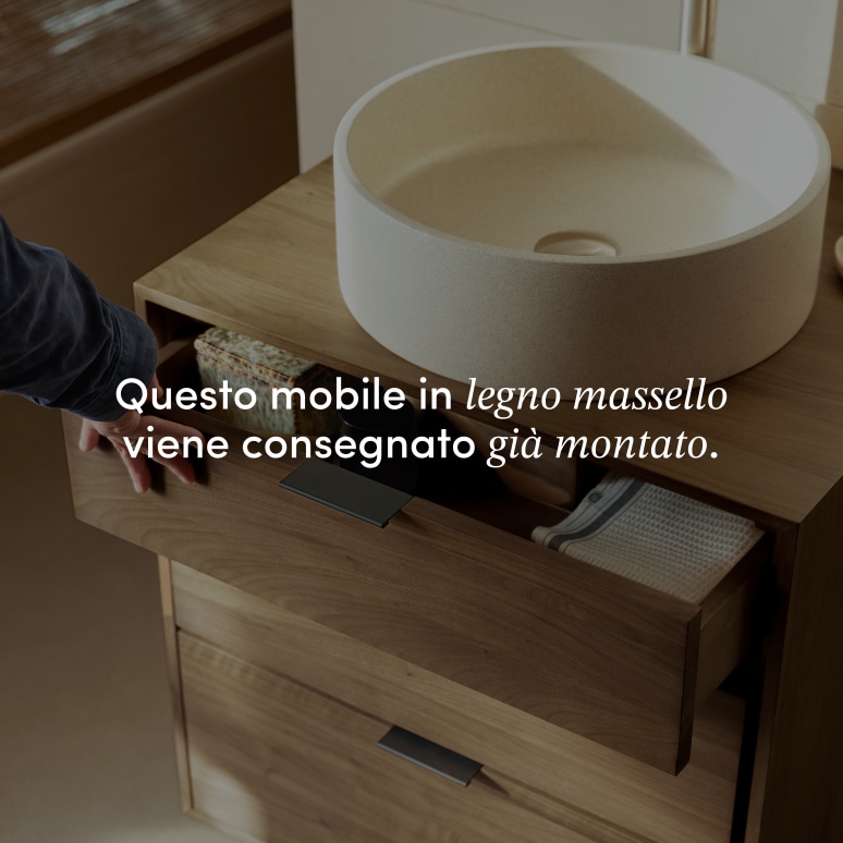 Senson - Mobile da bagno in noce massello 60 cm