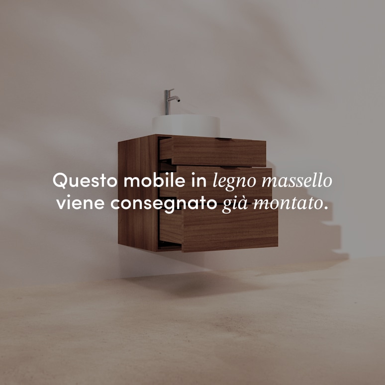 Senson - Mobile da bagno in noce massello 60 cm