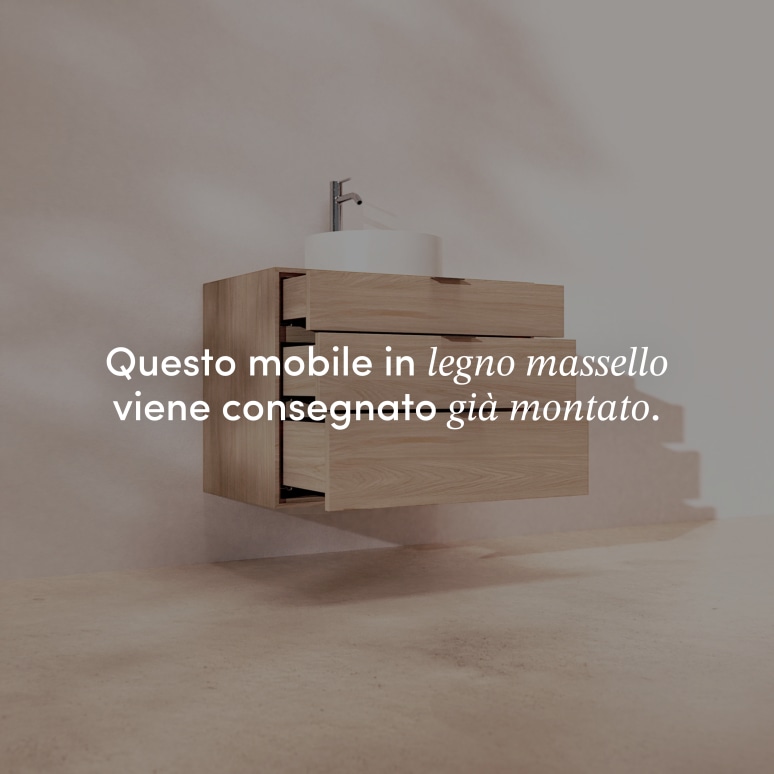 Senson - Mobile per il bagno in rovere massello 80 cm