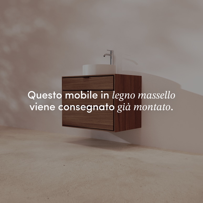 Senson - Mobile da bagno in noce massello 80 cm