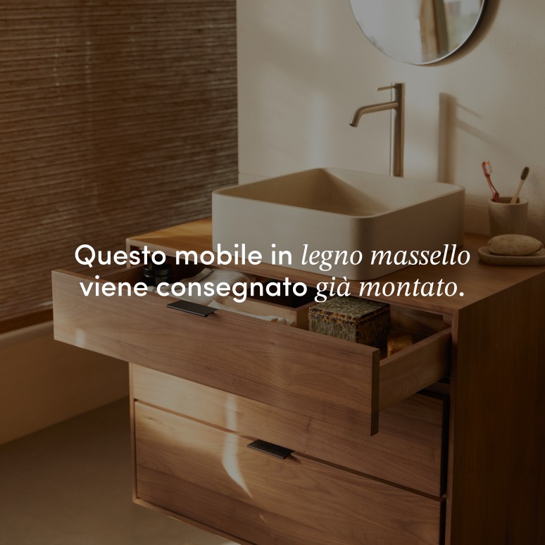 Senson - Mobile da bagno in noce massello 80 cm
