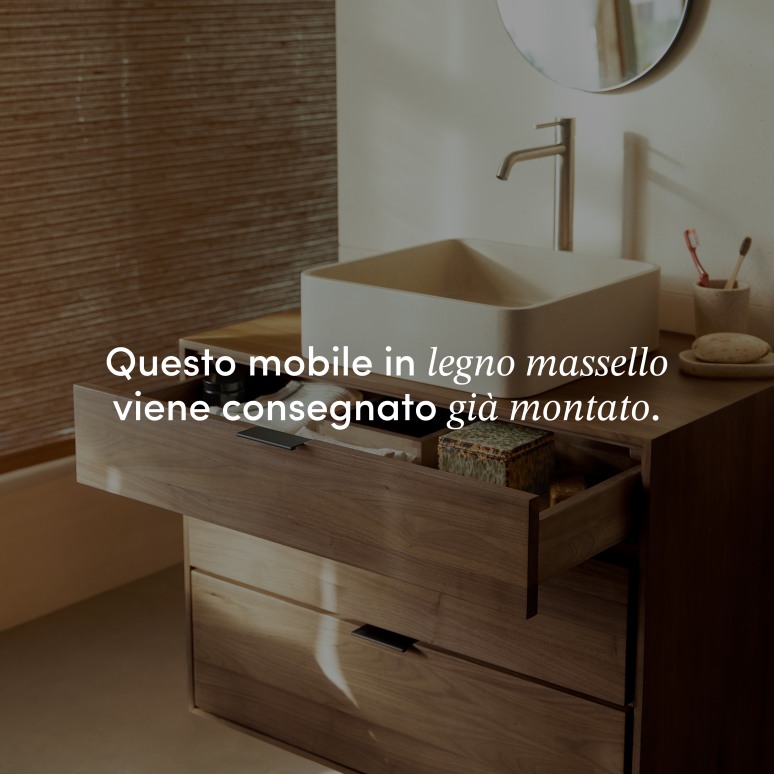 Senson - Mobile da bagno in noce massello 80 cm