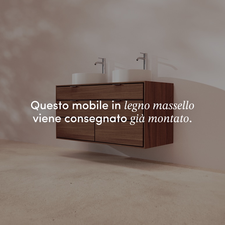 Senson - Mobile da bagno in noce massello 120 cm