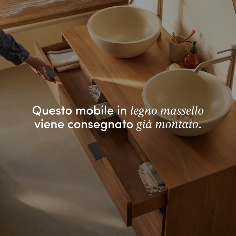 Senson - Mobile da bagno in noce massello 120 cm