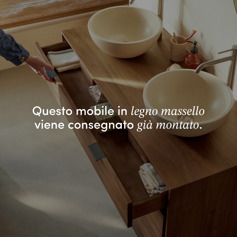 Senson - Mobile da bagno in noce massello 120 cm
