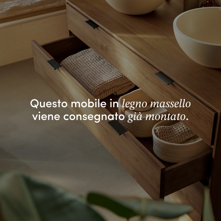 Senson - Mobile da bagno in noce massello 120 cm
