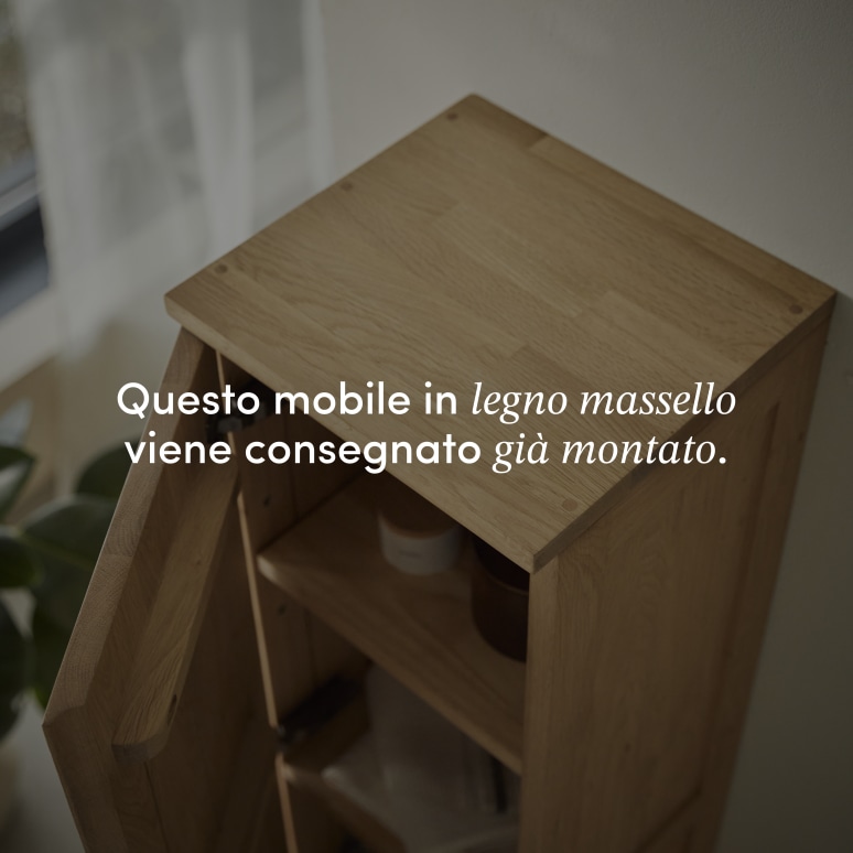 Jacob - Pensile per il bagno in legno di quercia massello