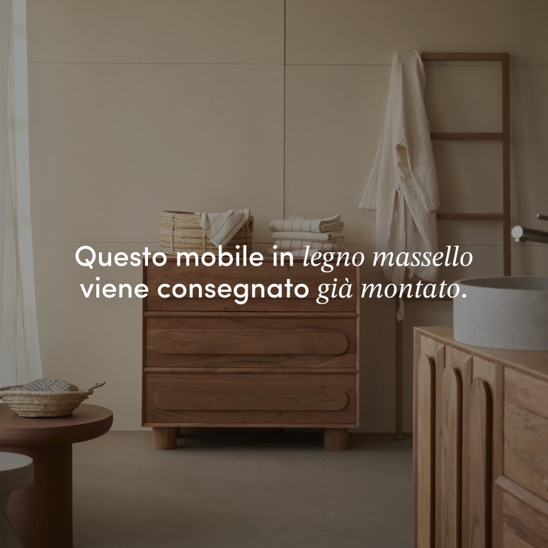 Olga - Mobile contenitore in acacia massiccia 90 cm