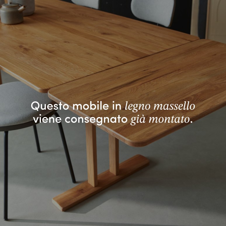 Jonas - Tavolo allungabile in rovere massello per 6-12 persone