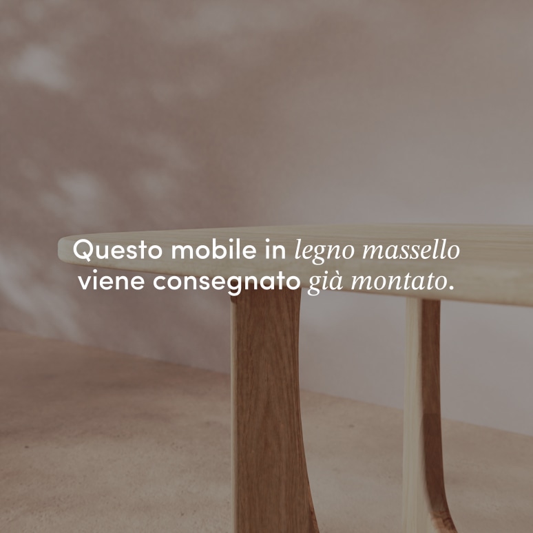 Mattia - Tavolo in rovere massello e travertino per 4 persone.