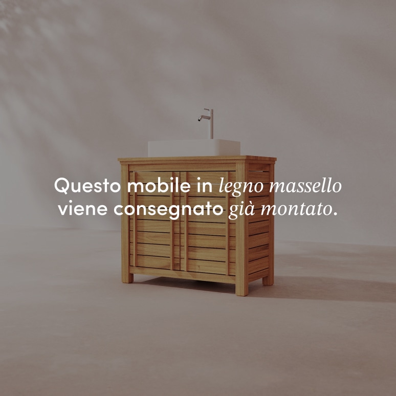 Rose - Mobile sotto lavabo in teak massello 90 cm