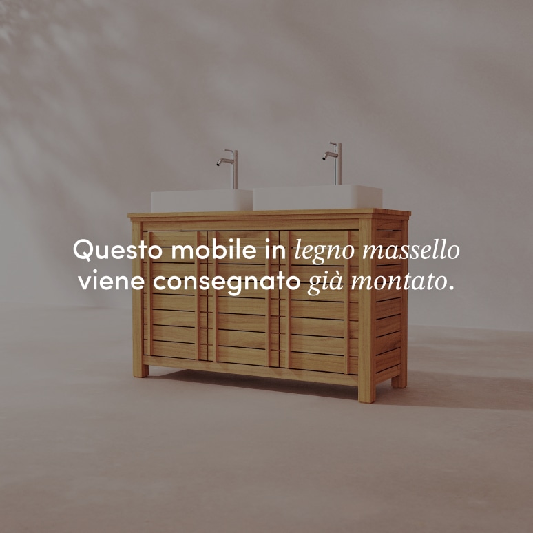 Rose - Mobile sotto lavabo in teak massello 125 cm