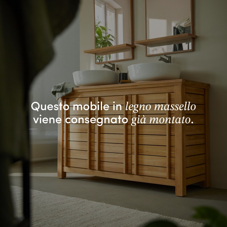 Rose - Mobile sotto lavabo in teak massello 125 cm