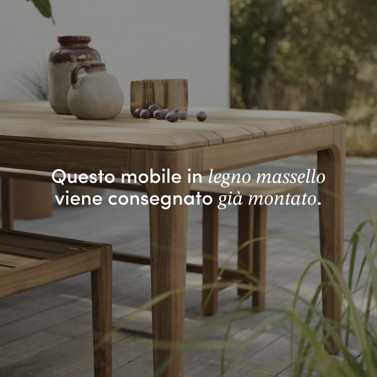 Vasco - Tavolo da giardino in teak massello riciclato per 6-8 persone