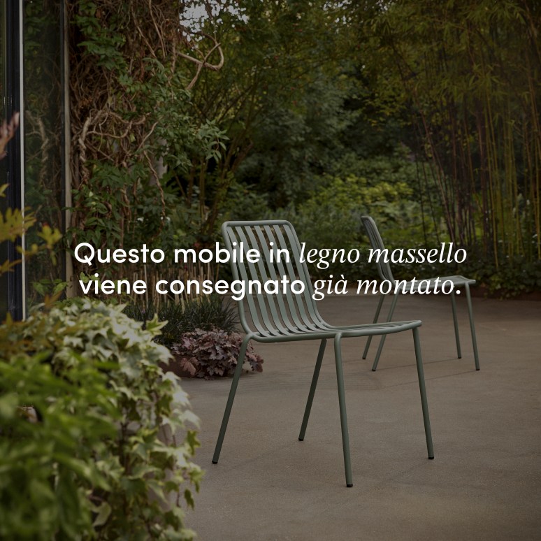 Téo - Set da giardino in teak massello e metallo green 4 sedie