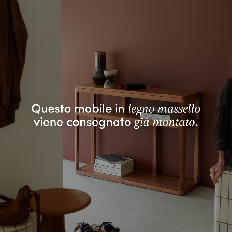 Romée - Consolle da ingresso in acacia massello P. 31 cm