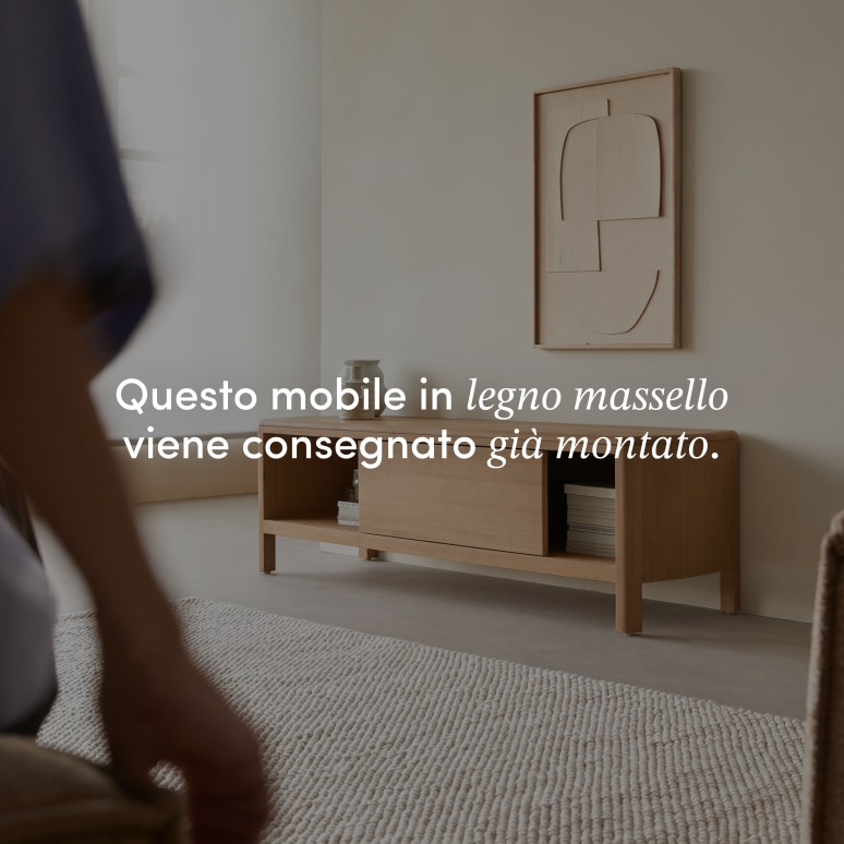 Celestine - Mobile porta TV in mogano massello, 130 cm