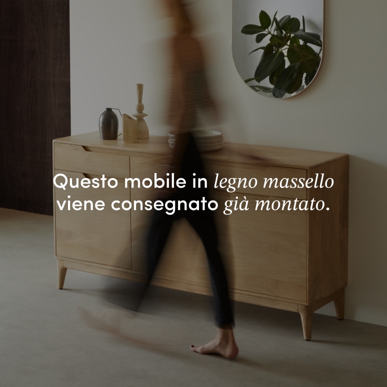 Gabrielle - Buffet e credenza in mango massello chiaro 150 cm