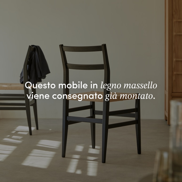 Clarisse - Sedia in olmo massello nero e corda