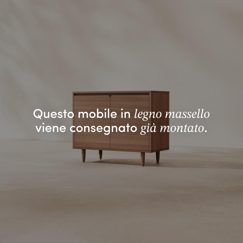 Livio - Buffet e credenza in legno massello di Hevea 100 cm