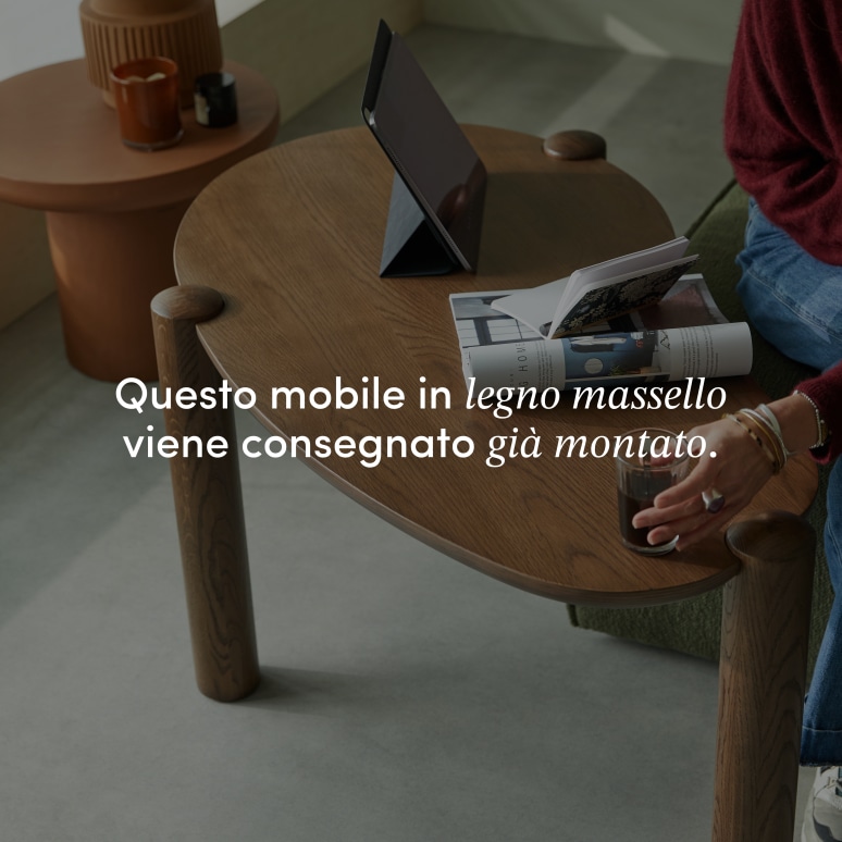 Nora - Tavolino in rovere massello, versione alta