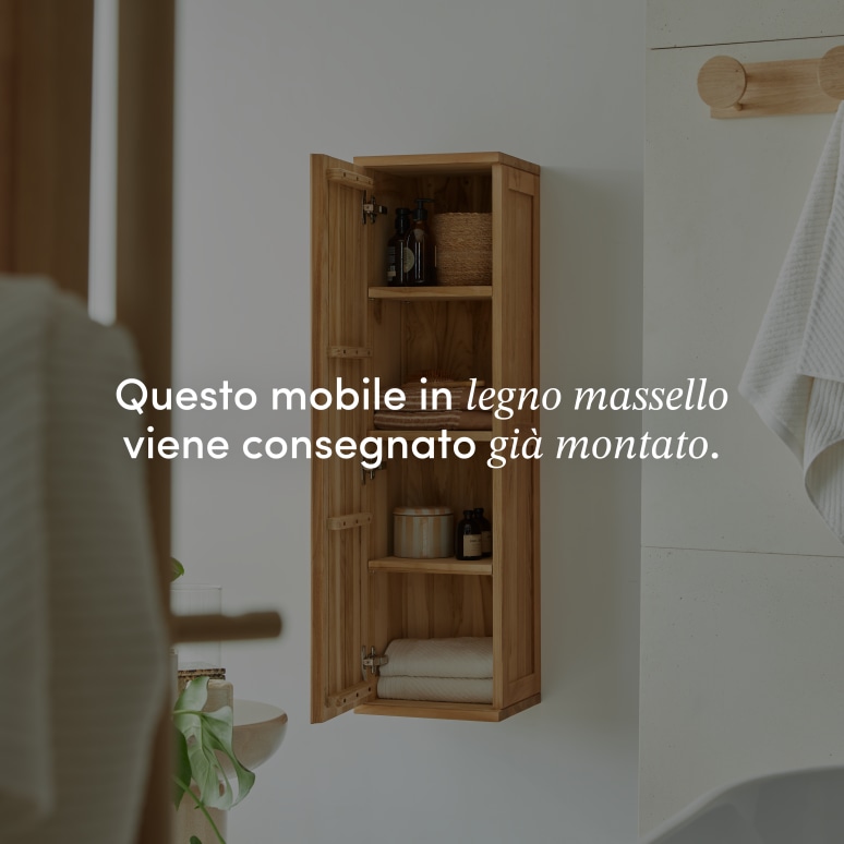 Jacob - Pensile per il bagno in legno di teak massello