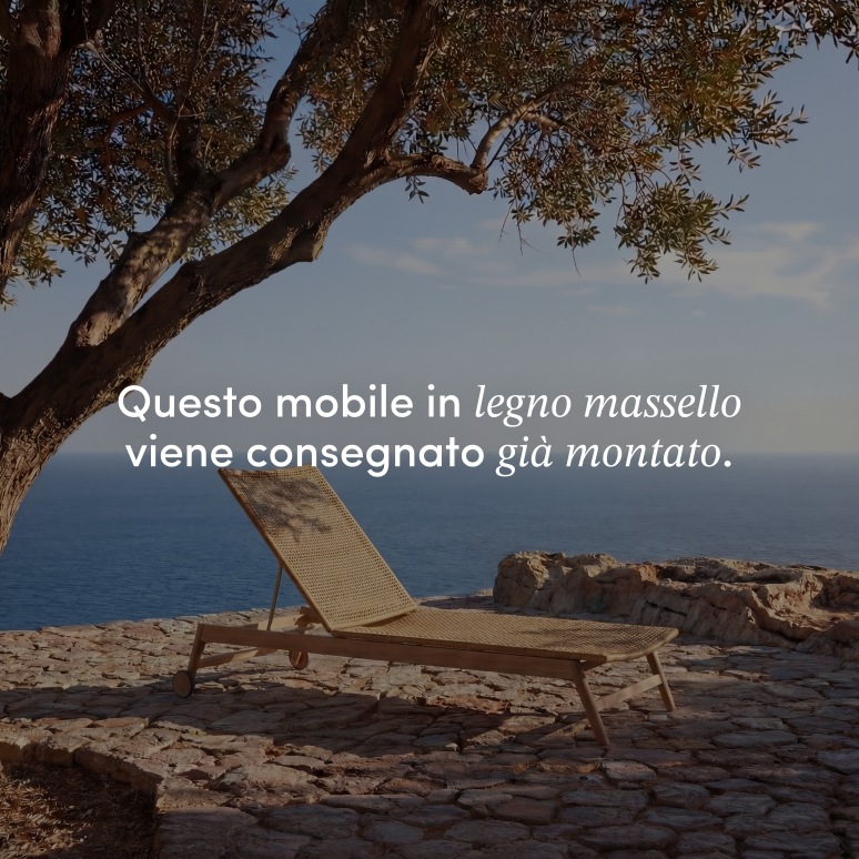 Sam - Chaise longue da giardino in acacia massello e cannage