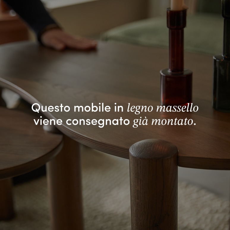 Nora - Tavolino in rovere massello, versione bassa