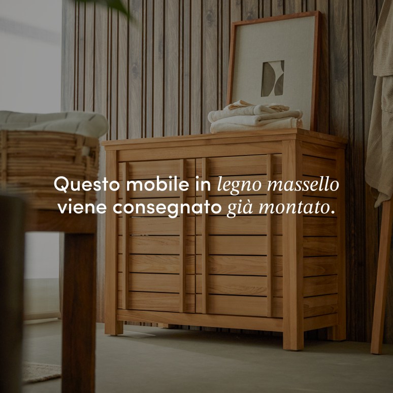 Rose - Mobile contenitore in teak massello 90 cm