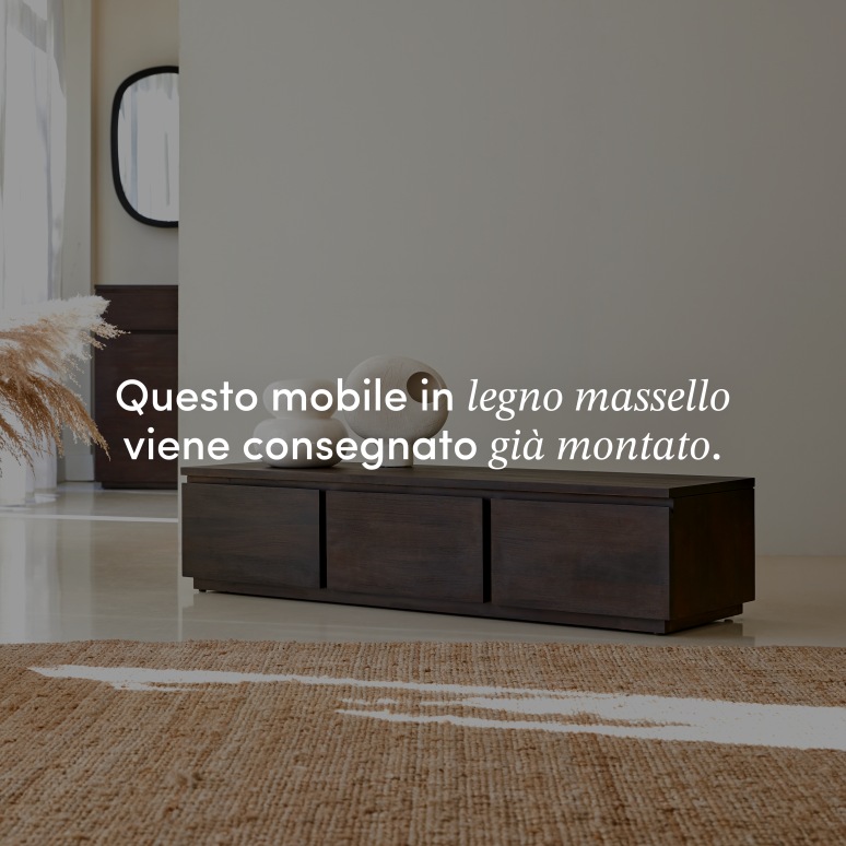 Eva - Mobile TV in legno di mogano massello 135 cm