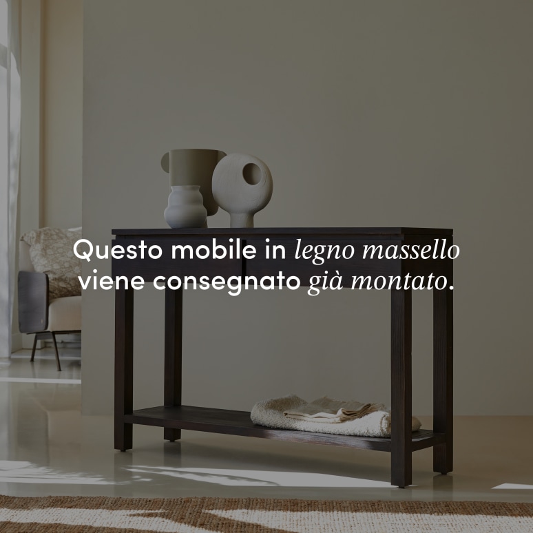 Eva - Consolle da ingresso in mogano massello P. 35 cm