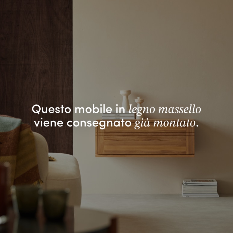 Basic - Mobile TV in teak massello 80 cm