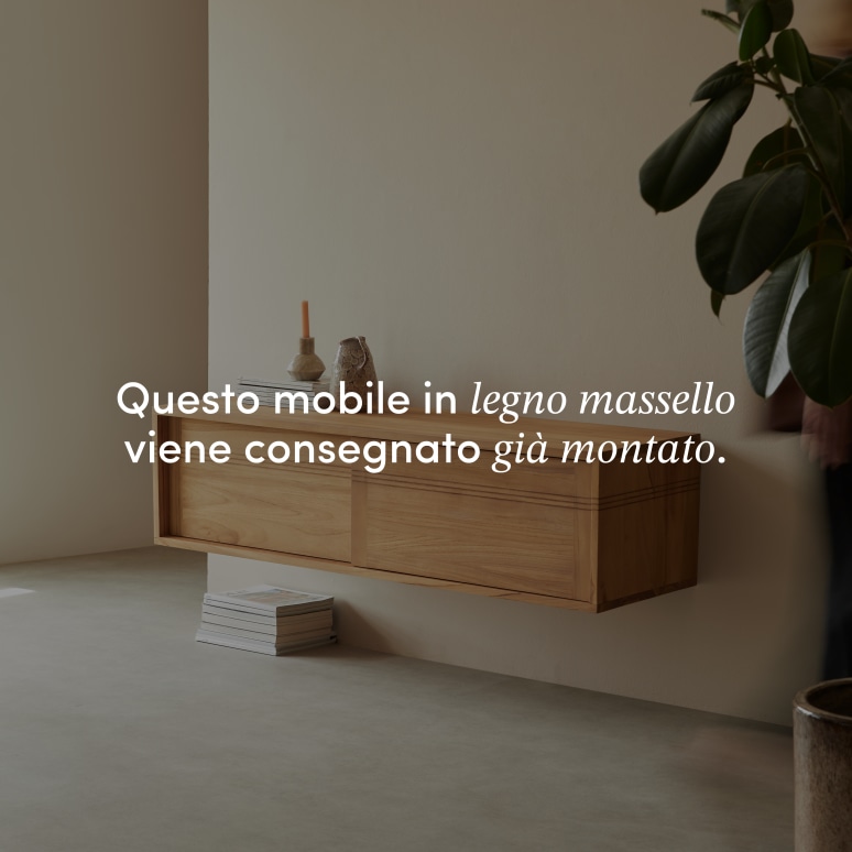 Basic -  Mobile TV in teak massello 140 cm