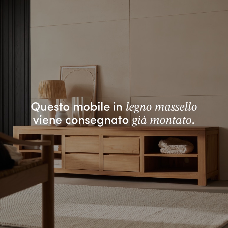 Patio - Mobile TV in teak massello 200 cm