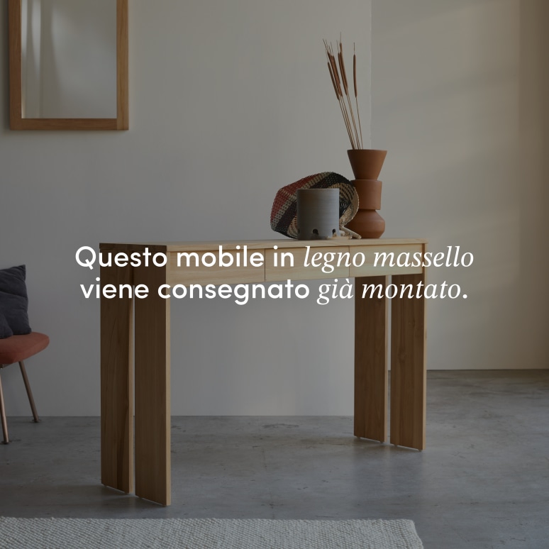 Eden - Consolle da ingresso in teak massello P. 35 cm