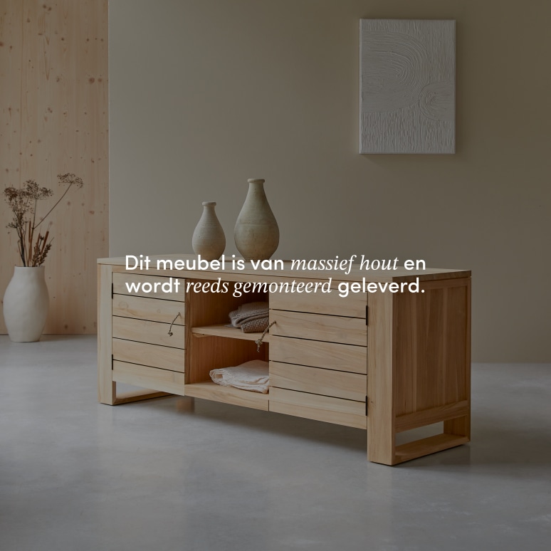 Minimalys - Tv-meubel van massief teakhout 155 cm