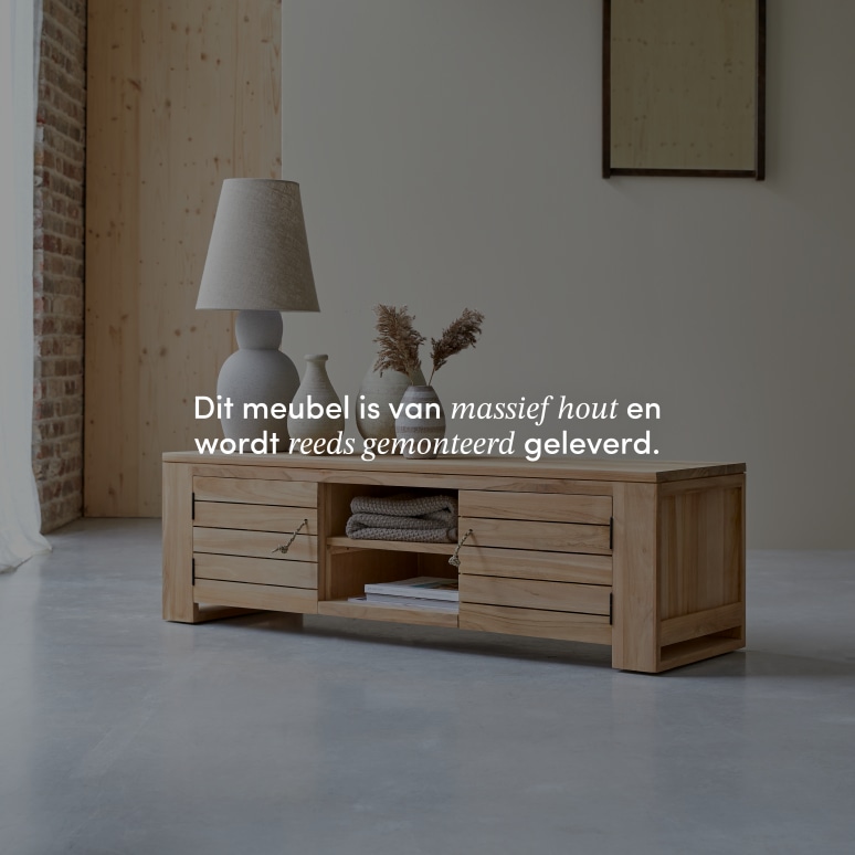 Minimalys - Tv-meubel van massief teakhout 135 cm