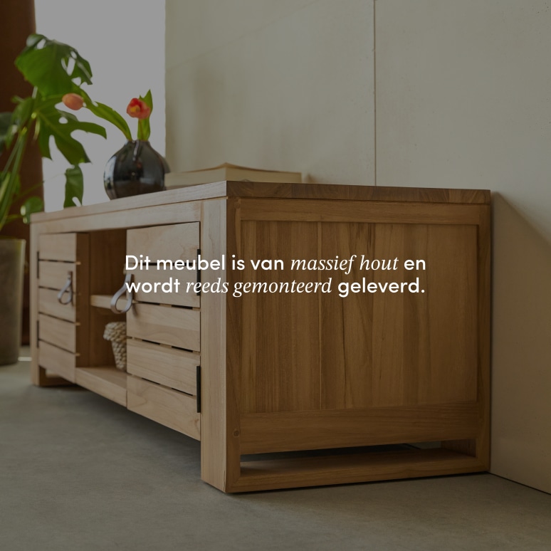 Minimalys - Tv-meubel van massief teakhout 135 cm
