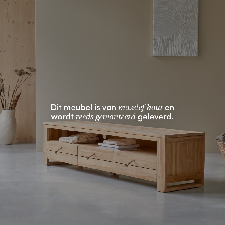 Minimalys - Tv-meubel van massief teakhout 170 cm