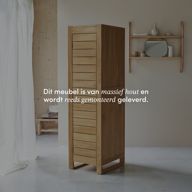 Minimalys - Enkele kolomkast van massief teakhout