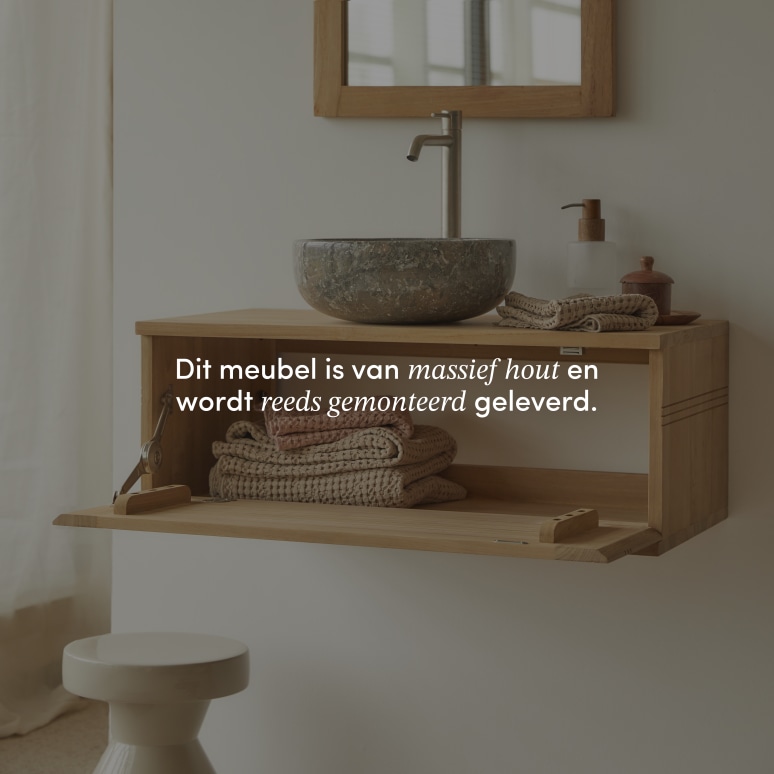 Basic - Massief teakhouten wastafelmeubel 80 cm