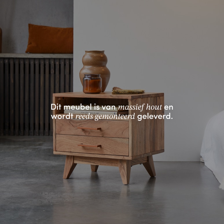 Oslo - Nachtkastje van massief acaciahout