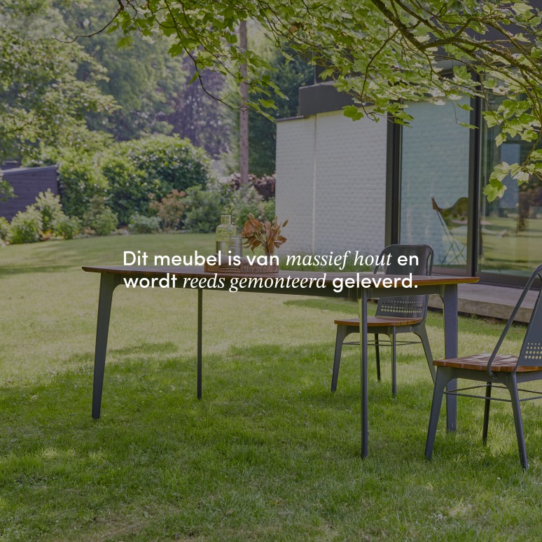 Toscane - Tuintafel van massief teakhout en metaal voor 6/8 personen