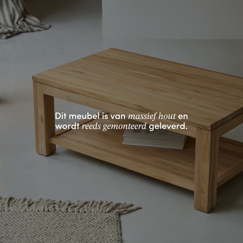 Eve - Rechthoekige salontafel van massief teakhout